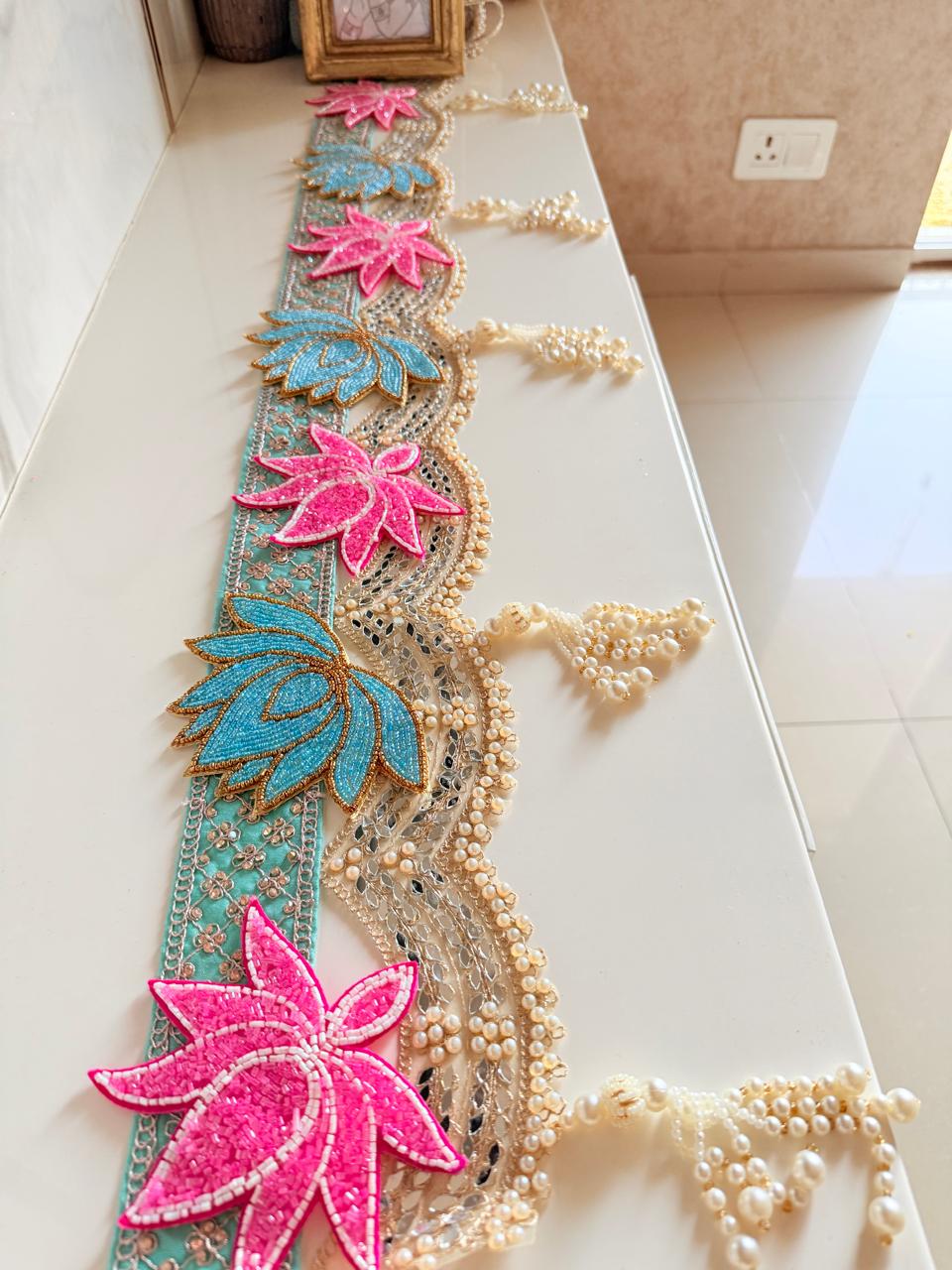 Lotus Toran — Turquoise & Pink