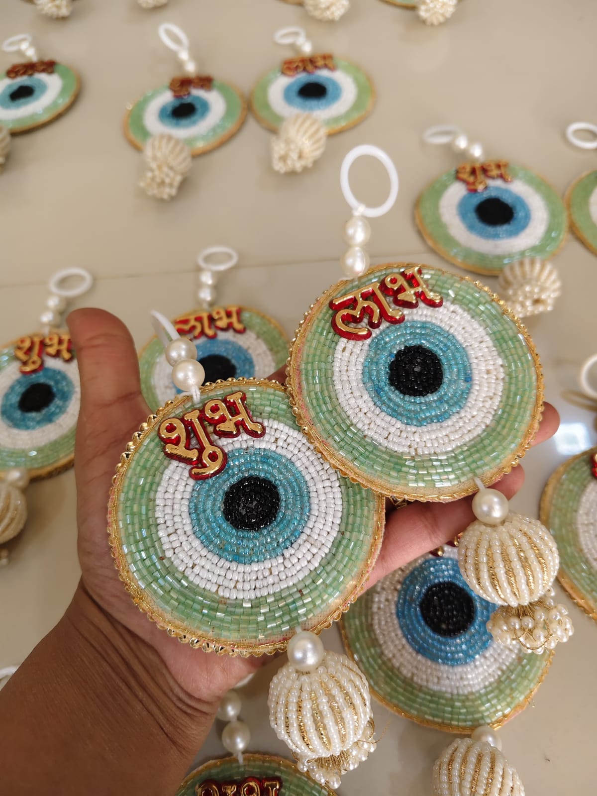 Shubh Labh Pair — Mint & Gold