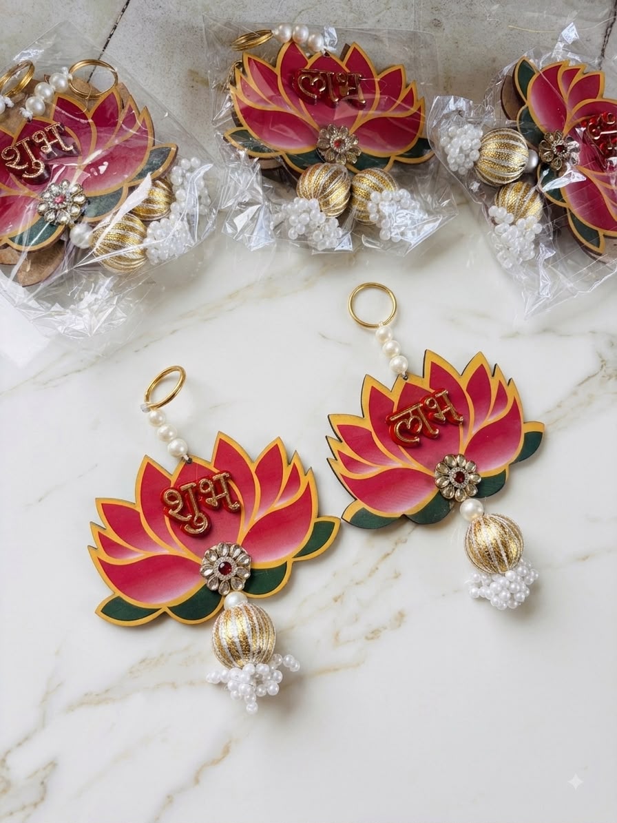 Shubh Labh Pair — Pink Lotus