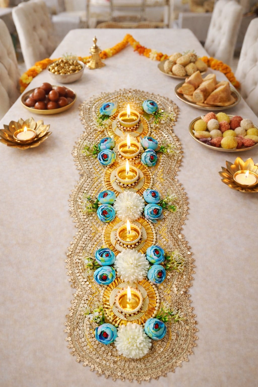 Pearl Table Runner — Turquoise