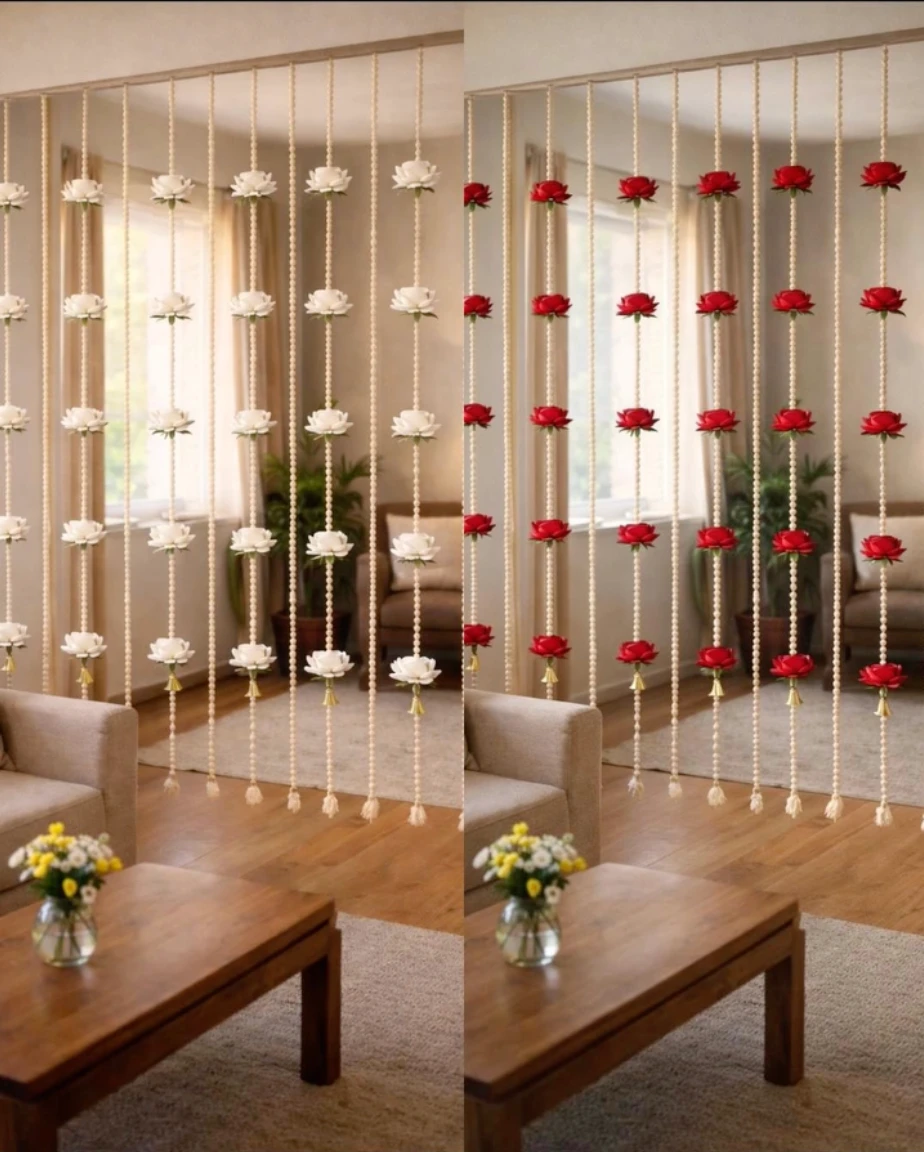 Flower Curtain — Lotus & Rose
