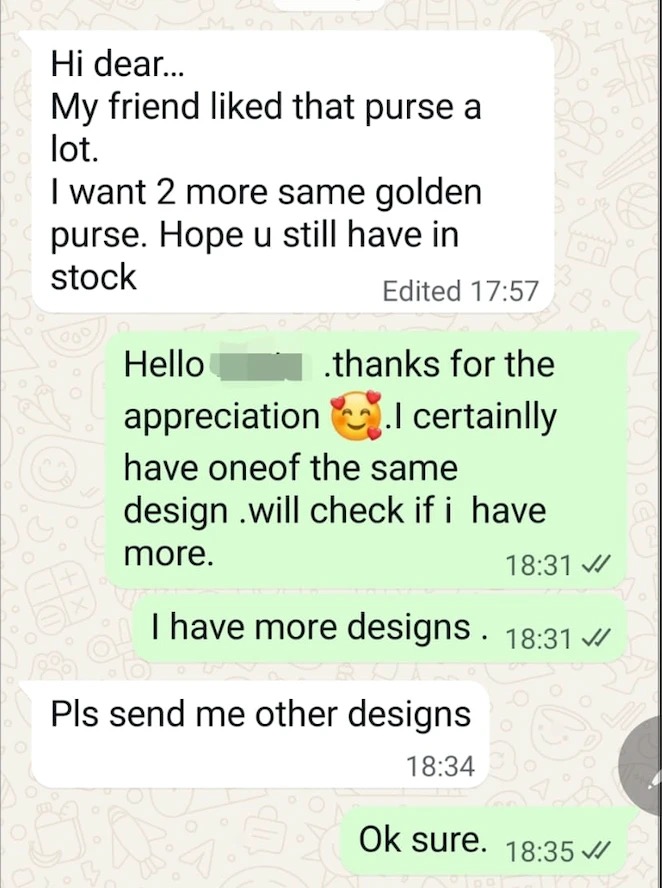 A message from a customer